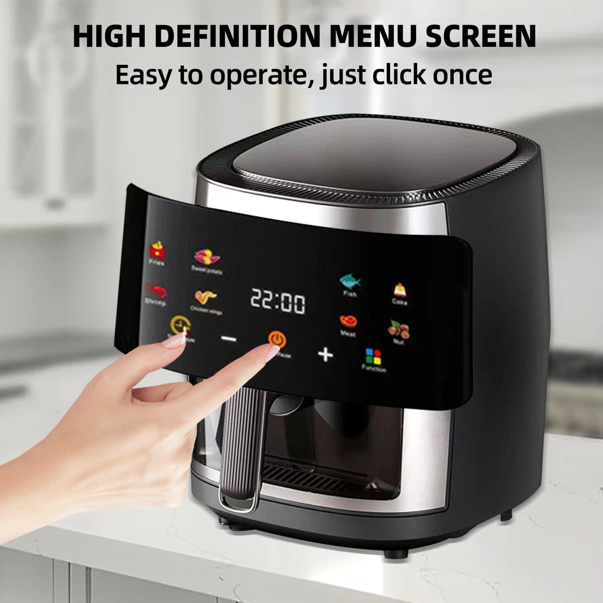 AirFryer 8L 1400W – 360° Kuumailma | 8 Toimintoa | LED | BPA-Vapaa | CE | 1v Takuu | Nopea Toimitus