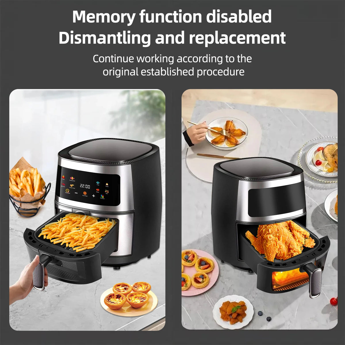 AirFryer 8L 1400W – 360° Kuumailma | 8 Toimintoa | LED | BPA-Vapaa | CE | 1v Takuu | Nopea Toimitus