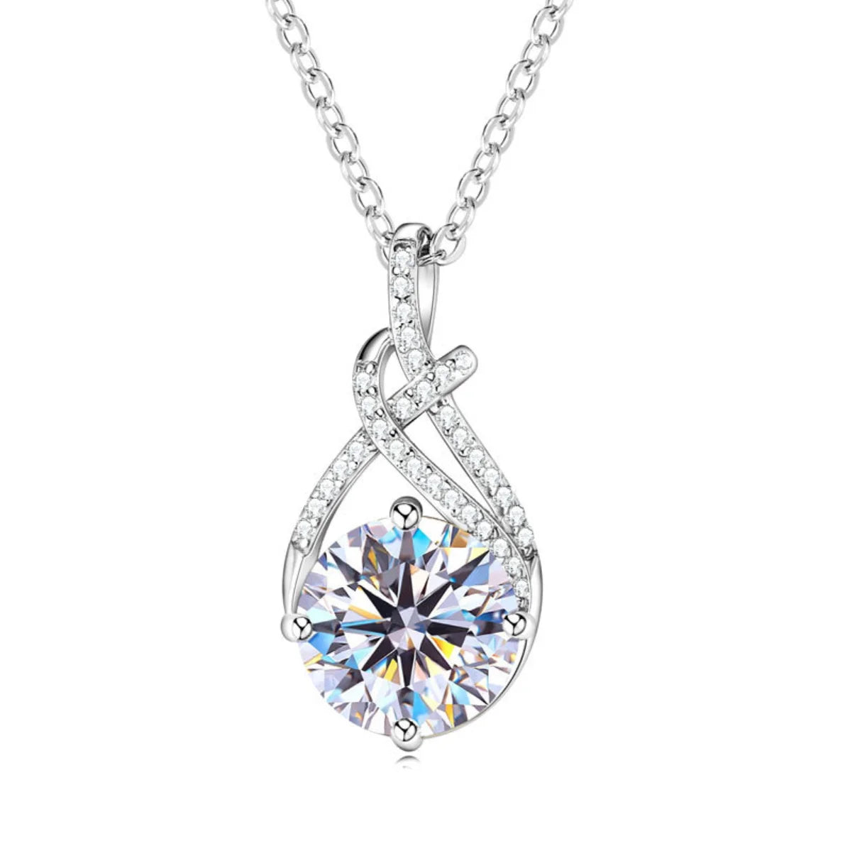 Moissanite Kaulakoru – S925 Sterling Hopea + 18K Kulta | GRA-Sertifioitu | VVS1 | Hopea & Kulta