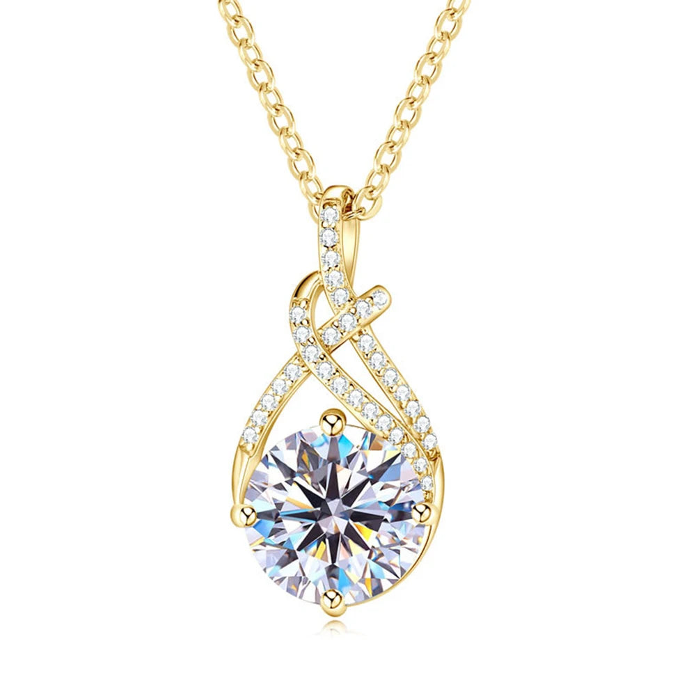 Moissanite Kaulakoru – S925 Sterling Hopea + 18K Kulta | GRA-Sertifioitu | VVS1 | Hopea & Kulta