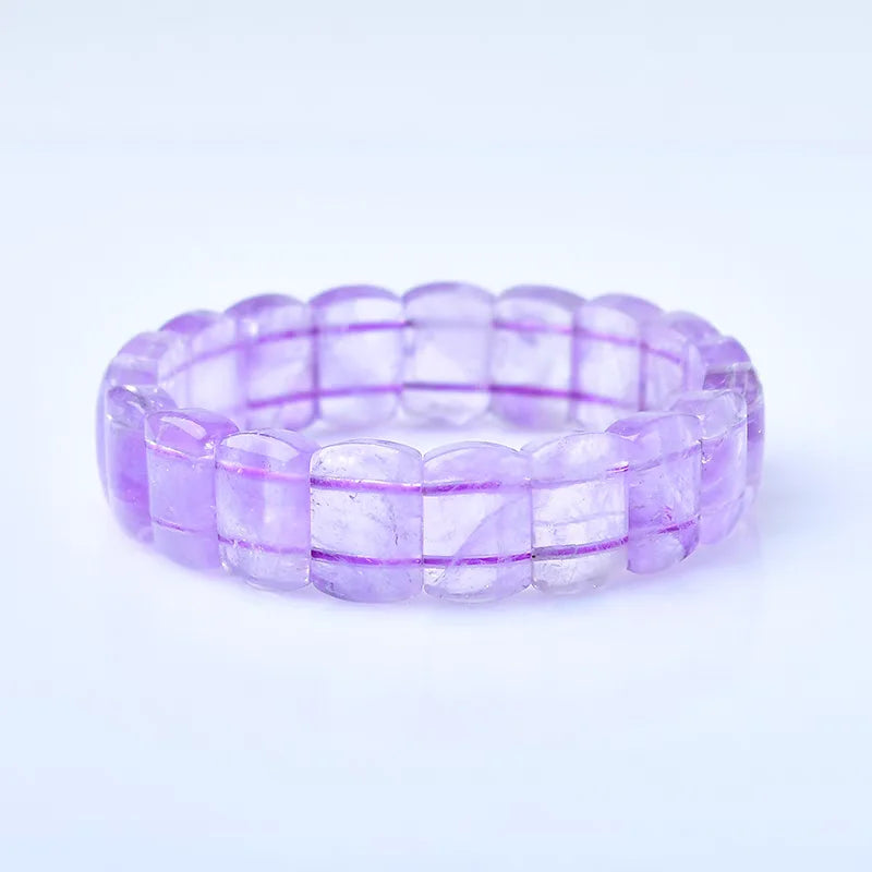 Ametistikvartsi Rannekoru – Luonnollinen violetti ametisti, 14x10mm, 19cm