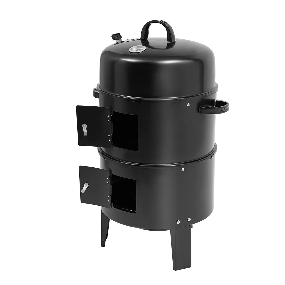 3-in-1 Grilli-Savustin-Haudutin 40 cm – Hiiligrilli Kaksikerroksinen | 6 kk Takuu | Nopea Toimitus
