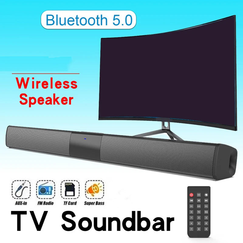 Soundbar 40W – Bluetooth 5.0, IPX4, RCA, TF-kortti, kaukosäädin