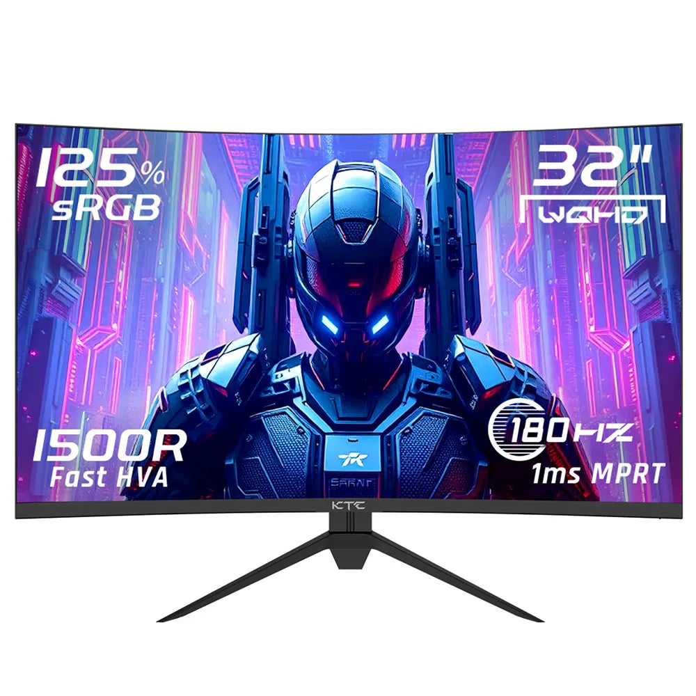Kaareva Pelinäyttö 32" QHD 180Hz – KTC H32S17 | 1ms | HDR10 | FreeSync | 1500R | Nopea Toimitus