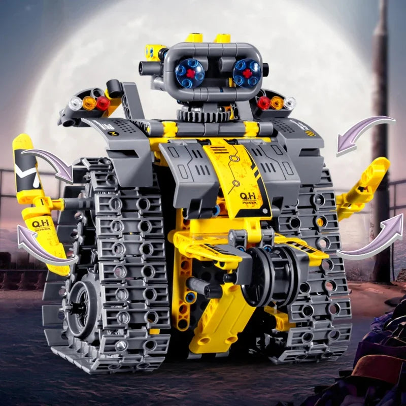 RC Robotti 3-in-1 Rakennussarja – 520 Palikkaa | Robotti, Kaivuri & Bulldozer | Kaukosäädin | CE