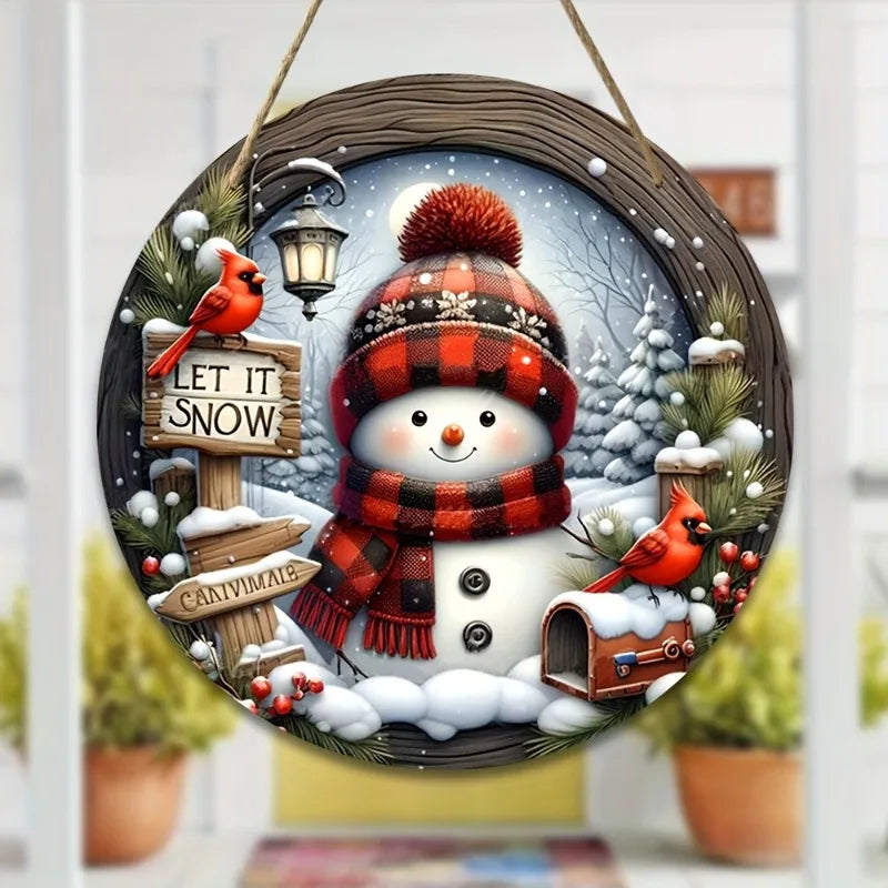 Lumiukko-joulukoriste 20 cm – akryylinen ovikoriste