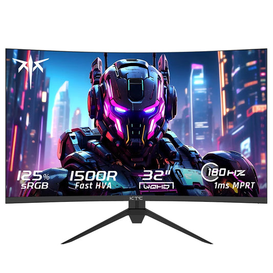 Kaareva Pelinäyttö 32" QHD 180Hz – KTC H32S17 | 1ms | HDR10 | FreeSync | 1500R | Nopea Toimitus