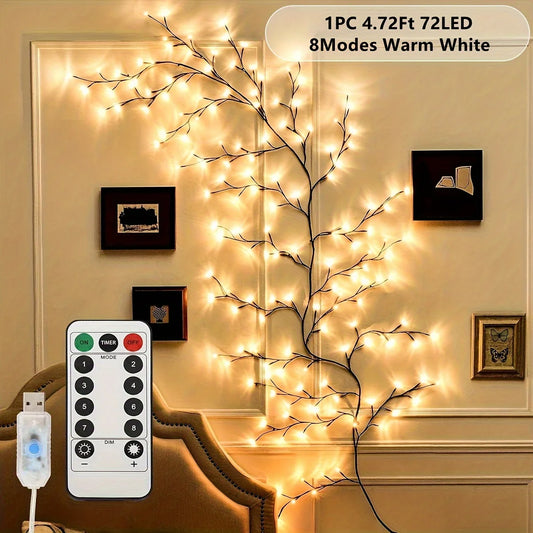 Taivutettava Oksavalosarja – Lämmin Valkoinen | 72 tai 96 LED | USB | Kaukosäädin | CE