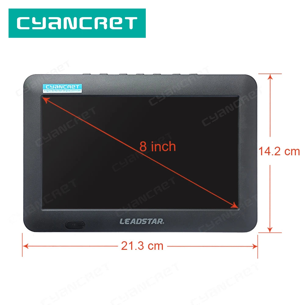 HD Matkatelevisio 8" – DVB-T2, HDMI, USB, akku, 12V auto