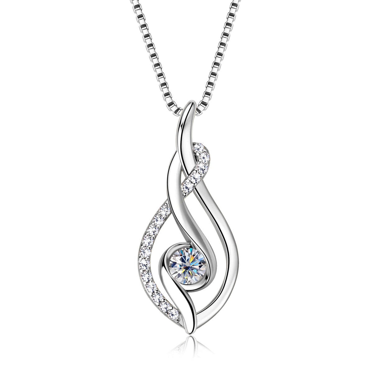 Moissanite Kaulakoru – S925 Sterling Hopea + 18K Kulta | GRA-Sertifioitu | VVS1 | Hopea & Kulta