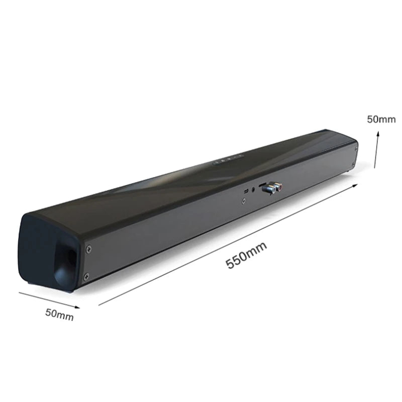 Soundbar 40W – Bluetooth 5.0, IPX4, RCA, TF-kortti, kaukosäädin