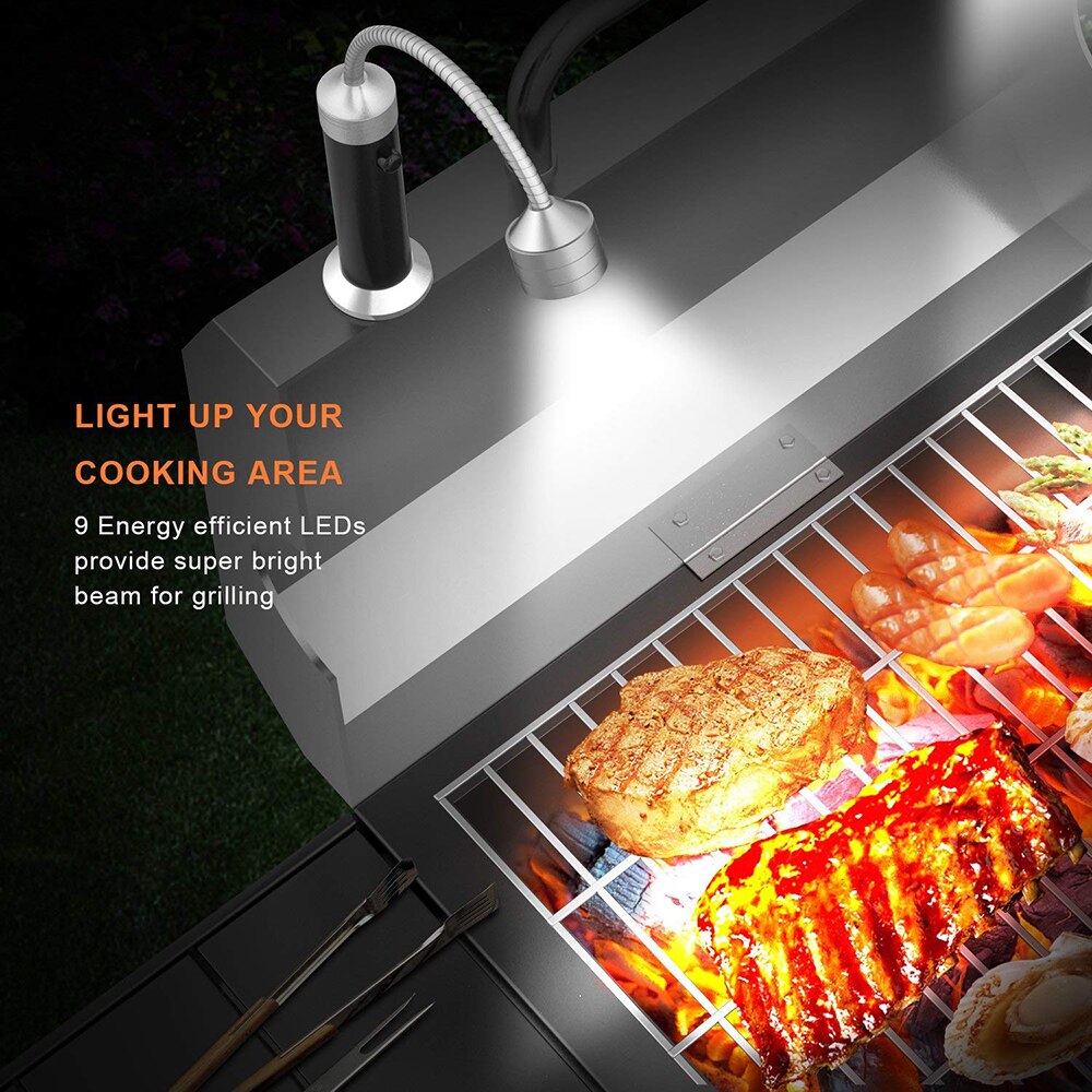Grillin LED Valo – Magneettikiinnitys, 360° säädettävä, 2 kpl pakkauksessa